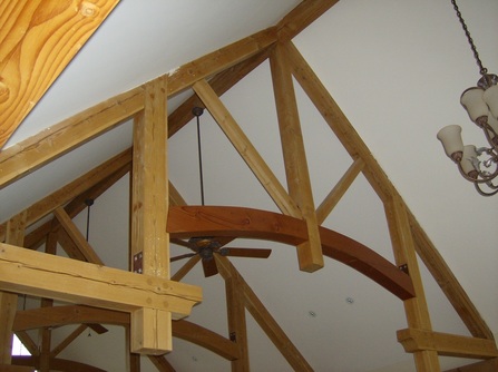 Custom Fir Beams with an arch in middle support beam